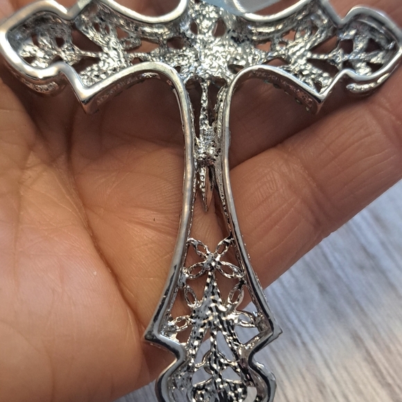 Large Blue Rhinstone Cross - Picture 4 of 4